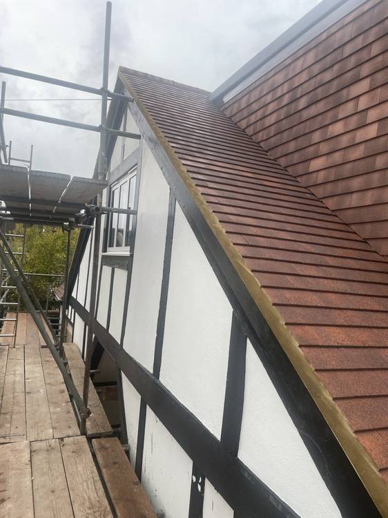 After — new roof tiles close up