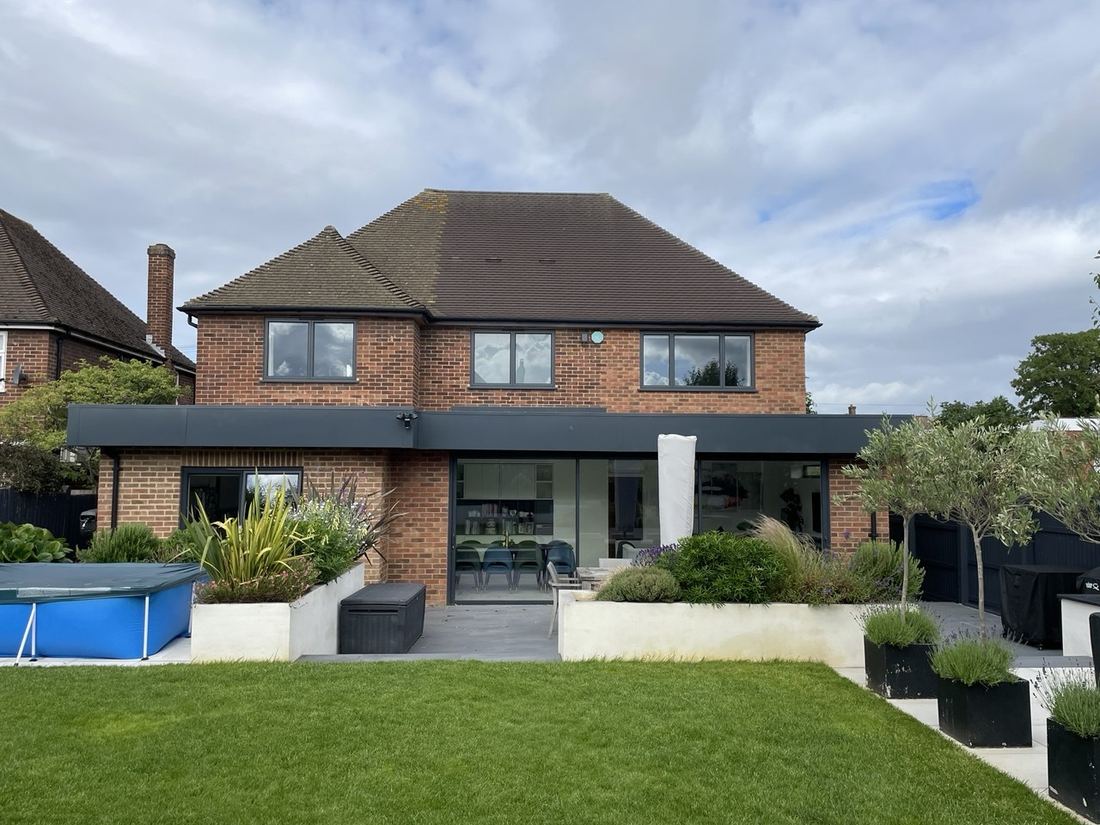 After — side passage and extension brickwork