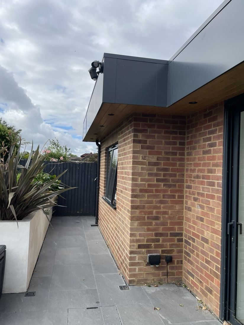 After — extension corner detail with anthracite fascia
