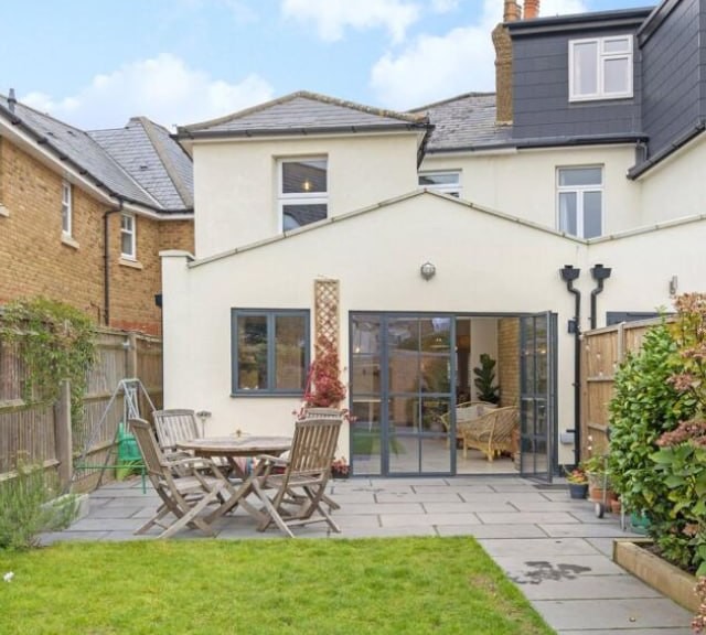 Rear extension with bi-fold doors and garden patio