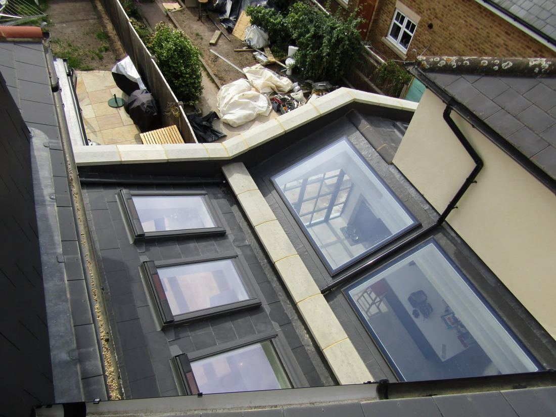 During — custom rooflight installation, wide view